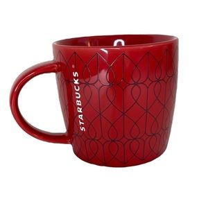 NWOT Starbucks Heart Embossed Coffee Mug in Red